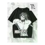 Tarzsokak X Attack on Titan Erkek Figürü ve Japon Harfli Grafik Tişört Tarzsoka-HAR-TREND-3752