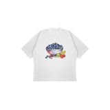 Tarzsokak Yaban Mersini Vintage Baskılı Oversize Unisex Pamuklu Nefes Alan Kalın Kumaşlı, Beyaz859, Xl