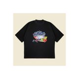 Tarzsokak Yaban Mersini Vintage Baskılı Oversize Unisex Pamuklu Nefes Alan Kalın Kumaşlı, Siyah860, L