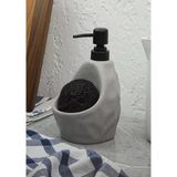 Taş Desenli Sıvı Sabunluk - Sünger Hazneli Mutfak Sabunluğu - 700 Ml - Çakıl Desen