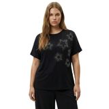 Taş Detay Tasarım Bambu Kumaş Yarasa Kol Bluz M-6XL-Siyah Yıldız-2XL