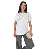 Taş Detaylı Yazılı Tişört – Black Statement, beyaz, m