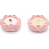 Taş Döküm Lotus Mumluk - Pembe