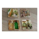 Taş Evler Doğal Taş Bardak Altlığı 4'lü set - Natural Stone Coasters