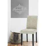 Taş Gri Çubuk Desen Jakarlı Esnek Yıkanabilir Lastikli 1 Adet 45 x 45 x 60 Boyutunda Sandalye Kılıfı - 45 x 45 cm