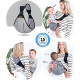 Taş Gri Ergonomik Bebek Taşıma Çantası Bebek Taşıyıcı Sling Puset Ana Kucağı Kanguru Hafif Pratik - Taş - Gri
