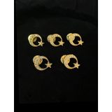 Taş İşlemeli Ay-yıldız Rozeti Gold 5'li