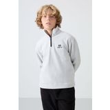 Taş Kalın Yumuşak Dokulu Standart Fit Nakışlı Polar Erkek Çocuk Sweatshirt - 11221
