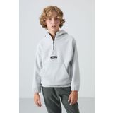 Taş Kalın Yumuşak Dokulu Standart Fit Nakışlı Polar Erkek Çocuk Sweatshirt - 11230