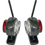 TAS Mini Takoz Düz Lamba 12 Ledli Kırmızı-Beyaz BL014KB (2 li)