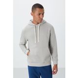 Taş Pamuklu Kalın İçi Tüylü Yumuşak Dokulu Comfort Fit Nakışlı Erkek Sweatshirt - 88419