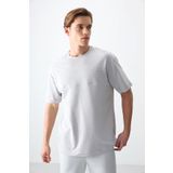 Taş Pamuklu Kalın Yumuşak Dokulu Oversize Fit Basic Erkek T-Shirt - 88378