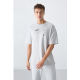 Taş Pamuklu Kalın Yumuşak Dokulu Oversize Fit Baskılı Erkek T-Shirt - 88326