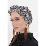 Taş Pratik Hazır Geçmeli Tesettür Bone Kesik Elyaf Retro Desenli 2409_46