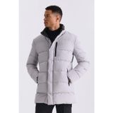 Taş Regular Fit Hakim Yaka Fermuarlı Kışlık Şişme Mont