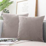 Taş Rengi Kırlent Kılıfı 4'lü Set - Gizli Fermuarlı - Kadife Dokulu - 43 x 43 cm