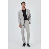 Taş Rengi Mono Yaka 6 Drop Slim Fit Esnek Beli Lastikli Takım Elbise 1001250174