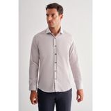 Taş Rengi Yarım Italyan Yaka Uzun Kol Easy To Iron Slim Fit Pamuklu Gömlek 1004255301 - 2XL
