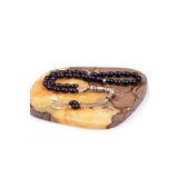 Taş Sandığı Arpa Kesim Obsidyen Taşı Tesbih ( 6*9 mm )
