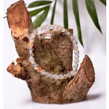 Taş Sandığı Beyaz Topaz Taşı Gümüş Bileklik - 6 mm