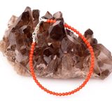 Taş Sandığı Boyasız Mercan Taşı Gümüş Bileklik - 3 mm