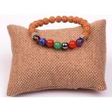 Taş Sandığı Çakra Taşlarından Bileklik ( 8 mm ) - Rudraksha Tohumlu -