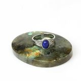 Taş Sandığı Lapis Lazuli Taşı Çelik Yüzük - Kararmaz