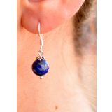 Taş Sandığı Lapis Lazuli Taşı Gümüş Küpe