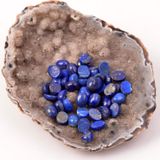 Taş Sandığı Lapis Lazuli Taşı Kabaşon - 6*8 mm Yüzük ve Kolye Taşı