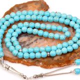 Taş Sandığı Turkuaz Taşı Dua Tesbihi ( 8 mm )