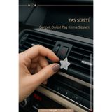 TAŞ SEPETİ Araba Klima Süsü Gerçek Doğal Taş Kuvars Beyaz Yıldız Torpido Aksesuar Süs Dekoratif Klipsli Süs