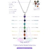 TAŞ SEPETİ Doğal Akik Aventurin Turkuaz Kaplan Gözü Ametist Lapis Oniks Meditasyon 7 Çakra Kolye