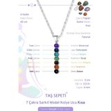 TAŞ SEPETİ Gerçek Doğal Taş Meditasyon 7 Çakra Kolye Kısa Sarkıt Model