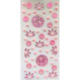 Taş Sticker Açık Pembe Yapışkanlı Saç , Yüz Ve Tırnak Taşı Işıltılı Parlak