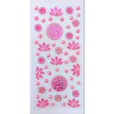 Taş Sticker Pembe Yapışkanlı Saç , Yüz Ve Tırnak Taşı Işıltılı Parlak