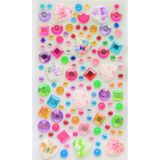 Taş Sticker Renkli Desenli Kalpler Yapışkanlı Saç , Yüz Ve Tırnak