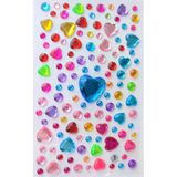 Taş Sticker Renkli Mini Kalpler Yapışkanlı Saç , Yüz Ve Tırnak Taşı Işıltılı Parlak