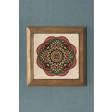 Taş Tablo- Oscar Stone Decor Mandala Masif Ahşap Çerçeveli Taş Tablo -Duvar Dekoru-28X28 CM