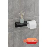 TASAGRAM Siyah Düz Modern Tuvalet Kağıdı Askısı