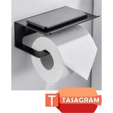 Tasagram Siyah Metal Banyo Wc Kağıt Rulo Peçetelik Suya Dayanıklı Modern Tasarım