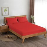 Taşan Tekstil Tek Kişilik Lastikli Penye Çarşaf Kırmızı - 100X200