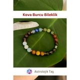 Tasarım 169AST23 Kova Burcu Bilekliği - Jasper, Lal Taşı, Akuamarin, Dumanlı Kuvars, Yeşim Taşı, Mavi Ve Kırmızı Akik