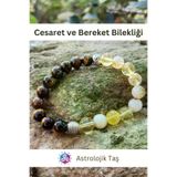 Tasarım 169AST41 Doğal Taş Cesaret Ve Bereket Bilekliği, Sertifikalı Kaplan Gözü Ve Sitrin Taşı