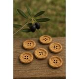 Tasarım Ahşap Düğme Zeytin Ağacı 1.5 cm Çapında 20 Adet.