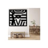 Tasarım Ahşap Şapkalı Kadın Silüeti Dekoru Siyah 100 x 150