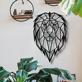Tasarım Aksesuarım Geometrik Aslan Kafası Metal Duvar Dekoru