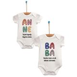 Tasarım Anne Baba-2 Ikili Bebek Body Beyaz Badi Zıbın beyaz 6 Ay