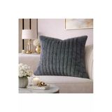 Tasarım Antrasit Peluş Kırlent Kılıfı 43x43 cm Yumuşak Dokulu Dekoratif Koltuk Yastık Kılıfı