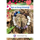 Tasarım Aşk Ve Sevgi Bilekliği - Doğal Taş - Sertifikalı (PEMBE KUVARS, AY TAŞI, LAL TAŞI)