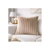 Tasarım Bej Peluş Kırlent Kılıfı 43X43 Cm Yumuşak Dokulu Dekoratif Koltuk Yastık Kılıfı